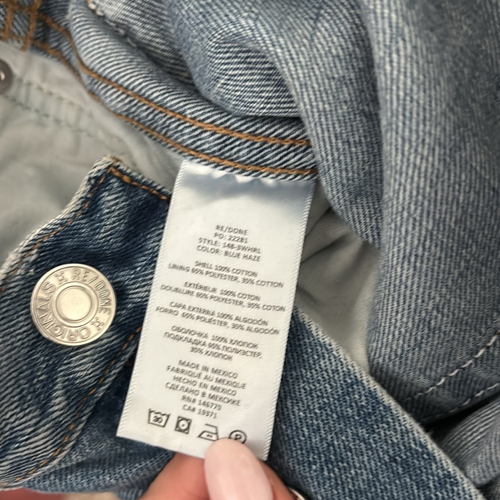 Re/Done High-Rise Light Blue Straight Jeans - Picture 5 of 5